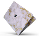 Purple Marble & Digital Gold Foil V9 - Skin Decal Wrap Kit Compatible with the Apple MacBook Pro, Pro with Touch Bar or Air (11", 12", 13", 15" & 16" - All Versions Available)