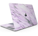 Purple Marble & Digital Silver Foil V10 - Skin Decal Wrap Kit Compatible with the Apple MacBook Pro, Pro with Touch Bar or Air (11", 12", 13", 15" & 16" - All Versions Available)