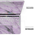 Purple Marble & Digital Silver Foil V10 - Skin Decal Wrap Kit Compatible with the Apple MacBook Pro, Pro with Touch Bar or Air (11", 12", 13", 15" & 16" - All Versions Available)