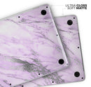 Purple Marble & Digital Silver Foil V10 - Skin Decal Wrap Kit Compatible with the Apple MacBook Pro, Pro with Touch Bar or Air (11", 12", 13", 15" & 16" - All Versions Available)
