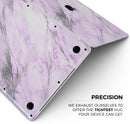 Purple Marble & Digital Silver Foil V10 - Skin Decal Wrap Kit Compatible with the Apple MacBook Pro, Pro with Touch Bar or Air (11", 12", 13", 15" & 16" - All Versions Available)