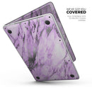 Purple Marble & Digital Silver Foil V10 - Skin Decal Wrap Kit Compatible with the Apple MacBook Pro, Pro with Touch Bar or Air (11", 12", 13", 15" & 16" - All Versions Available)