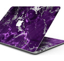 Purple Marble & Digital Silver Foil V2 - Skin Decal Wrap Kit Compatible with the Apple MacBook Pro, Pro with Touch Bar or Air (11", 12", 13", 15" & 16" - All Versions Available)