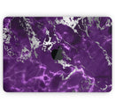 Purple Marble & Digital Silver Foil V2 - Skin Decal Wrap Kit Compatible with the Apple MacBook Pro, Pro with Touch Bar or Air (11", 12", 13", 15" & 16" - All Versions Available)