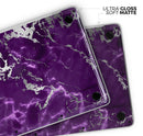 Purple Marble & Digital Silver Foil V2 - Skin Decal Wrap Kit Compatible with the Apple MacBook Pro, Pro with Touch Bar or Air (11", 12", 13", 15" & 16" - All Versions Available)