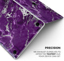 Purple Marble & Digital Silver Foil V2 - Skin Decal Wrap Kit Compatible with the Apple MacBook Pro, Pro with Touch Bar or Air (11", 12", 13", 15" & 16" - All Versions Available)
