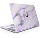 Purple Marble & Digital Silver Foil V3 - Skin Decal Wrap Kit Compatible with the Apple MacBook Pro, Pro with Touch Bar or Air (11", 12", 13", 15" & 16" - All Versions Available)
