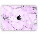 Purple Marble & Digital Silver Foil V4 - Skin Decal Wrap Kit Compatible with the Apple MacBook Pro, Pro with Touch Bar or Air (11", 12", 13", 15" & 16" - All Versions Available)