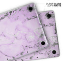 Purple Marble & Digital Silver Foil V4 - Skin Decal Wrap Kit Compatible with the Apple MacBook Pro, Pro with Touch Bar or Air (11", 12", 13", 15" & 16" - All Versions Available)
