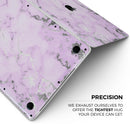 Purple Marble & Digital Silver Foil V4 - Skin Decal Wrap Kit Compatible with the Apple MacBook Pro, Pro with Touch Bar or Air (11", 12", 13", 15" & 16" - All Versions Available)