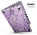 Purple Marble & Digital Silver Foil V4 - Skin Decal Wrap Kit Compatible with the Apple MacBook Pro, Pro with Touch Bar or Air (11", 12", 13", 15" & 16" - All Versions Available)