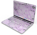 Purple Marble & Digital Silver Foil V4 - Skin Decal Wrap Kit Compatible with the Apple MacBook Pro, Pro with Touch Bar or Air (11", 12", 13", 15" & 16" - All Versions Available)