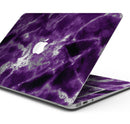 Purple Marble & Digital Silver Foil V5 - Skin Decal Wrap Kit Compatible with the Apple MacBook Pro, Pro with Touch Bar or Air (11", 12", 13", 15" & 16" - All Versions Available)