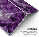 Purple Marble & Digital Silver Foil V5 - Skin Decal Wrap Kit Compatible with the Apple MacBook Pro, Pro with Touch Bar or Air (11", 12", 13", 15" & 16" - All Versions Available)