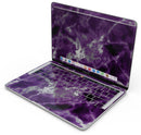 Purple Marble & Digital Silver Foil V5 - Skin Decal Wrap Kit Compatible with the Apple MacBook Pro, Pro with Touch Bar or Air (11", 12", 13", 15" & 16" - All Versions Available)