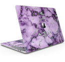 Purple Marble & Digital Silver Foil V6 - Skin Decal Wrap Kit Compatible with the Apple MacBook Pro, Pro with Touch Bar or Air (11", 12", 13", 15" & 16" - All Versions Available)