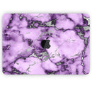 Purple Marble & Digital Silver Foil V6 - Skin Decal Wrap Kit Compatible with the Apple MacBook Pro, Pro with Touch Bar or Air (11", 12", 13", 15" & 16" - All Versions Available)