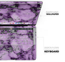 Purple Marble & Digital Silver Foil V6 - Skin Decal Wrap Kit Compatible with the Apple MacBook Pro, Pro with Touch Bar or Air (11", 12", 13", 15" & 16" - All Versions Available)