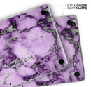 Purple Marble & Digital Silver Foil V6 - Skin Decal Wrap Kit Compatible with the Apple MacBook Pro, Pro with Touch Bar or Air (11", 12", 13", 15" & 16" - All Versions Available)