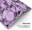 Purple Marble & Digital Silver Foil V6 - Skin Decal Wrap Kit Compatible with the Apple MacBook Pro, Pro with Touch Bar or Air (11", 12", 13", 15" & 16" - All Versions Available)