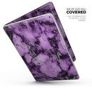 Purple Marble & Digital Silver Foil V6 - Skin Decal Wrap Kit Compatible with the Apple MacBook Pro, Pro with Touch Bar or Air (11", 12", 13", 15" & 16" - All Versions Available)