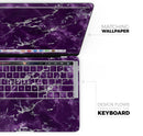 Purple Marble & Digital Silver Foil V7 - Skin Decal Wrap Kit Compatible with the Apple MacBook Pro, Pro with Touch Bar or Air (11", 12", 13", 15" & 16" - All Versions Available)