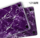 Purple Marble & Digital Silver Foil V7 - Skin Decal Wrap Kit Compatible with the Apple MacBook Pro, Pro with Touch Bar or Air (11", 12", 13", 15" & 16" - All Versions Available)