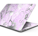 Purple Marble & Digital Silver Foil V8 - Skin Decal Wrap Kit Compatible with the Apple MacBook Pro, Pro with Touch Bar or Air (11", 12", 13", 15" & 16" - All Versions Available)