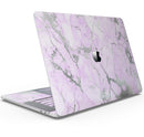 Purple Marble & Digital Silver Foil V8 - Skin Decal Wrap Kit Compatible with the Apple MacBook Pro, Pro with Touch Bar or Air (11", 12", 13", 15" & 16" - All Versions Available)