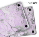 Purple Marble & Digital Silver Foil V8 - Skin Decal Wrap Kit Compatible with the Apple MacBook Pro, Pro with Touch Bar or Air (11", 12", 13", 15" & 16" - All Versions Available)