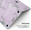Purple Marble & Digital Silver Foil V8 - Skin Decal Wrap Kit Compatible with the Apple MacBook Pro, Pro with Touch Bar or Air (11", 12", 13", 15" & 16" - All Versions Available)