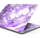 Purple Marble & Digital Silver Foil V9 - Skin Decal Wrap Kit Compatible with the Apple MacBook Pro, Pro with Touch Bar or Air (11", 12", 13", 15" & 16" - All Versions Available)
