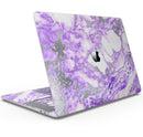 Purple Marble & Digital Silver Foil V9 - Skin Decal Wrap Kit Compatible with the Apple MacBook Pro, Pro with Touch Bar or Air (11", 12", 13", 15" & 16" - All Versions Available)