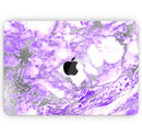 Purple Marble & Digital Silver Foil V9 - Skin Decal Wrap Kit Compatible with the Apple MacBook Pro, Pro with Touch Bar or Air (11", 12", 13", 15" & 16" - All Versions Available)