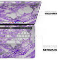 Purple Marble & Digital Silver Foil V9 - Skin Decal Wrap Kit Compatible with the Apple MacBook Pro, Pro with Touch Bar or Air (11", 12", 13", 15" & 16" - All Versions Available)