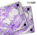 Purple Marble & Digital Silver Foil V9 - Skin Decal Wrap Kit Compatible with the Apple MacBook Pro, Pro with Touch Bar or Air (11", 12", 13", 15" & 16" - All Versions Available)