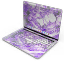 Purple Marble & Digital Silver Foil V9 - Skin Decal Wrap Kit Compatible with the Apple MacBook Pro, Pro with Touch Bar or Air (11", 12", 13", 15" & 16" - All Versions Available)