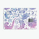 Purple & Blue Flowered - Premium Protective Decal Skin-Kit for the Apple Credit Card