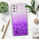 Purple & Silver Glimmer Fade - Premium Vinyl Skin Decal for Samsung Galaxy S25 Ultra, S24, S23, S22 & All Galaxy S Models