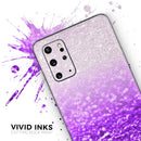 Purple & Silver Glimmer Fade - Premium Vinyl Skin Decal for Samsung Galaxy S25 Ultra, S24, S23, S22 & All Galaxy S Models