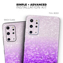 Purple & Silver Glimmer Fade - Premium Vinyl Skin Decal for Samsung Galaxy S25 Ultra, S24, S23, S22 & All Galaxy S Models