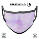 Purple Absorbed Watercolor Texture - Made in USA Mouth Cover Unisex Anti-Dust Cotton Blend Reusable & Washable Face Mask with Adjustable Sizing for Adult or Child
