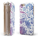Purple & Blue Flowered iPhone 6/6s or 6/6s Plus 2-Piece Hybrid INK-Fuzed Case