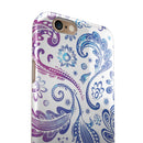 Purple & Blue Flowered iPhone 6/6s or 6/6s Plus 2-Piece Hybrid INK-Fuzed Case