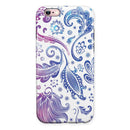 Purple & Blue Flowered iPhone 6/6s or 6/6s Plus 2-Piece Hybrid INK-Fuzed Case
