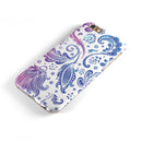Purple & Blue Flowered iPhone 6/6s or 6/6s Plus 2-Piece Hybrid INK-Fuzed Case