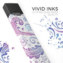 Purple & Blue Flowered - Premium Decal Protective Skin-Wrap Sticker compatible with the Juul Labs vaping device