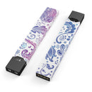 Purple & Blue Flowered - Premium Decal Protective Skin-Wrap Sticker compatible with the Juul Labs vaping device