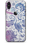 Purple & Blue Flowered - iPhone X Skin-Kit