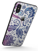 Purple & Blue Flowered - iPhone X Skin-Kit